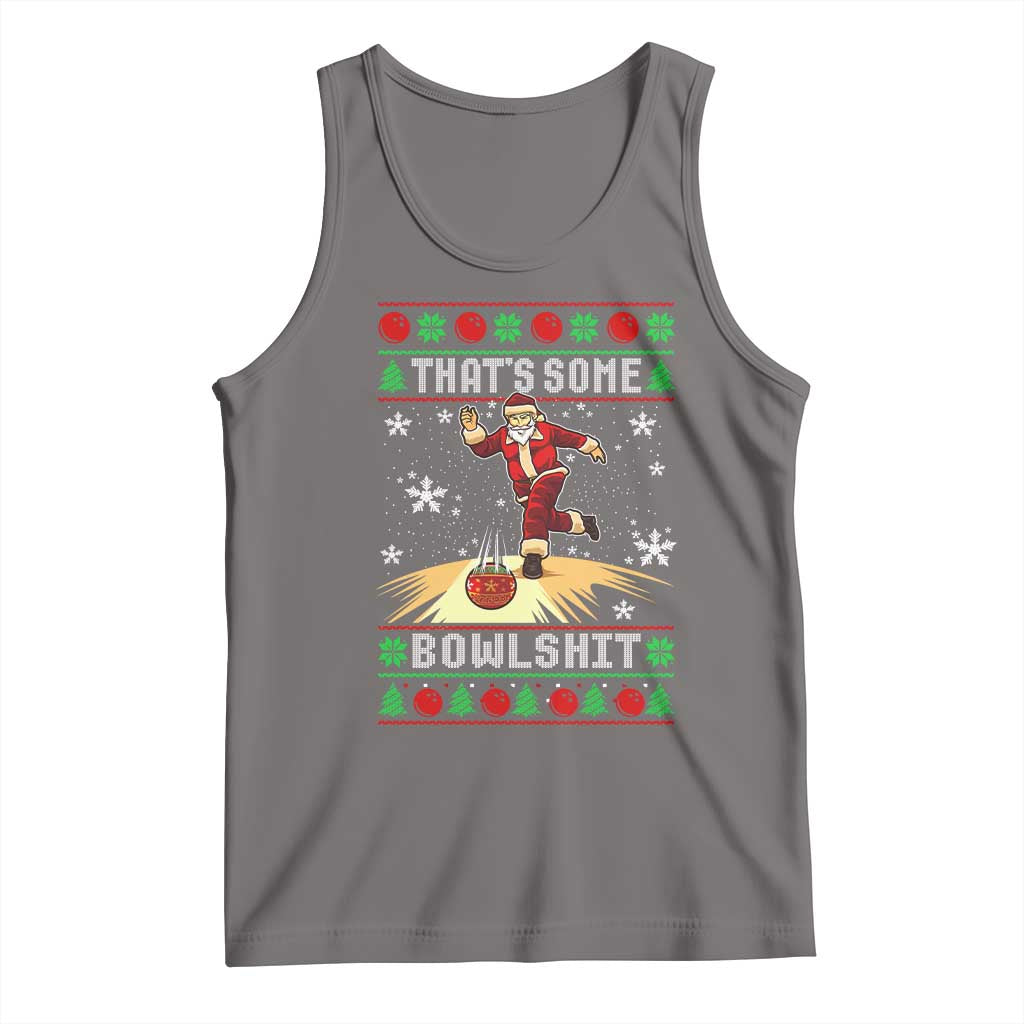 Funny Christmas Bowling Tank Top Thats Some Bowlshit Xmas Bowler Santa - Wonder Print Shop