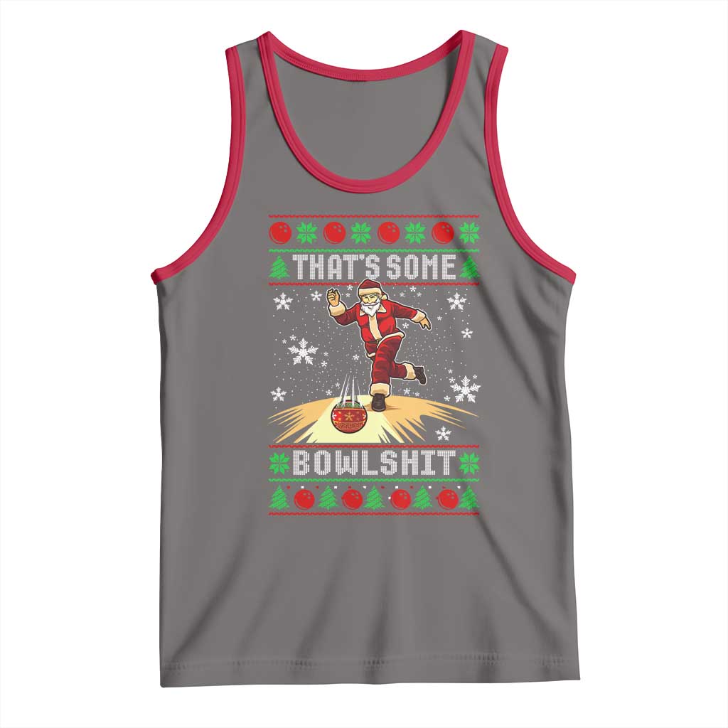 Funny Christmas Bowling Tank Top Thats Some Bowlshit Xmas Bowler Santa - Wonder Print Shop