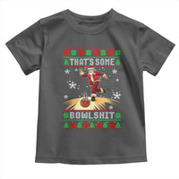 Funny Christmas Bowling Toddler T Shirt Thats Some Bowlshit Xmas Bowler Santa - Wonder Print Shop