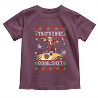 Funny Christmas Bowling Toddler T Shirt Thats Some Bowlshit Xmas Bowler Santa - Wonder Print Shop