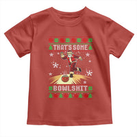 Funny Christmas Bowling Toddler T Shirt Thats Some Bowlshit Xmas Bowler Santa - Wonder Print Shop