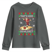Funny Christmas Bowling Youth Sweatshirt Thats Some Bowlshit Xmas Bowler Santa - Wonder Print Shop