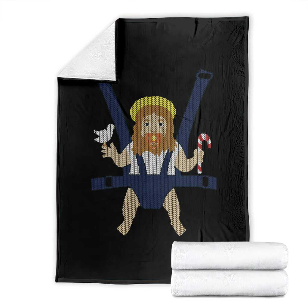 Funny Christmas Baby Jesus Throw Blanket Xmas Christian Little Boy - Wonder Print Shop