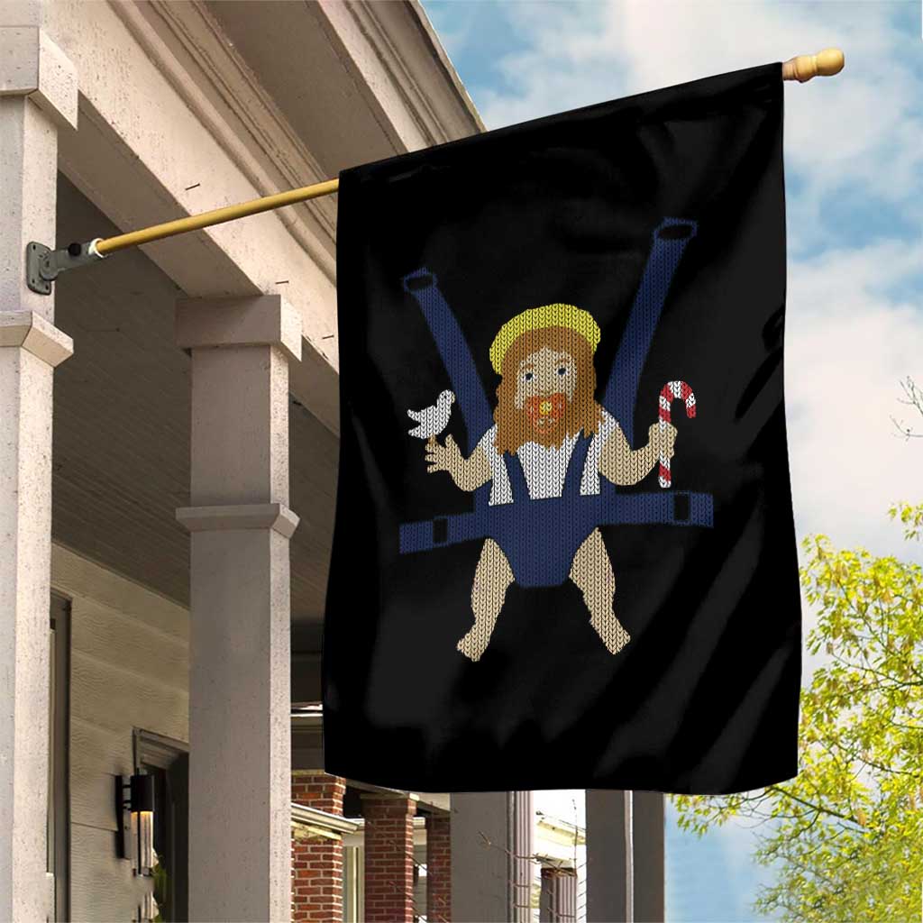 Funny Christmas Baby Jesus Garden Flag Xmas Christian Little Boy - Wonder Print Shop