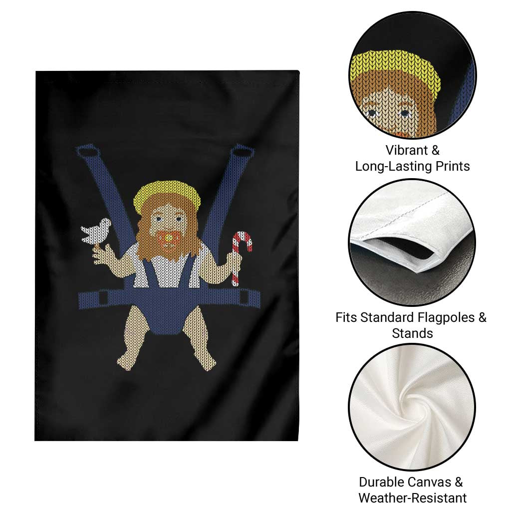 Funny Christmas Baby Jesus Garden Flag Xmas Christian Little Boy - Wonder Print Shop