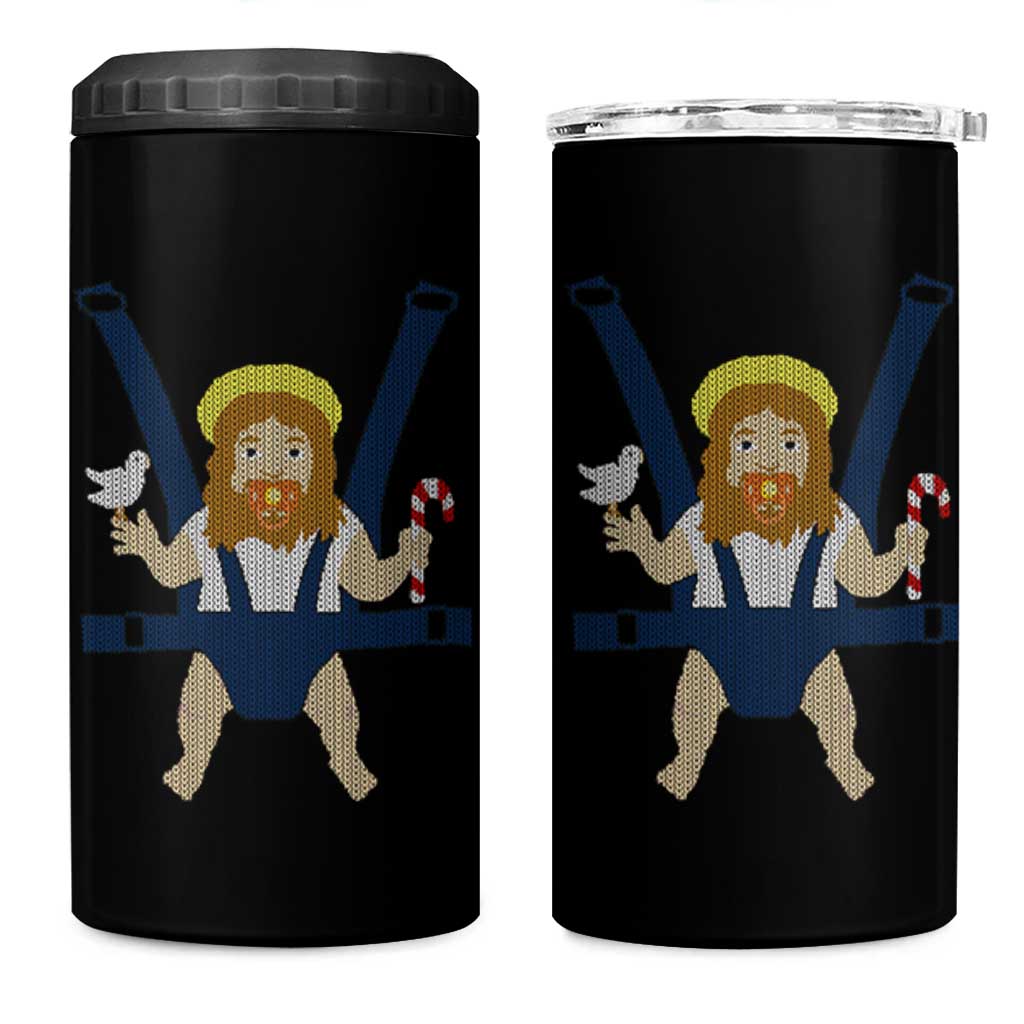 Funny Christmas Baby Jesus 4 in 1 Can Cooler Tumbler Xmas Christian Little Boy - Wonder Print Shop