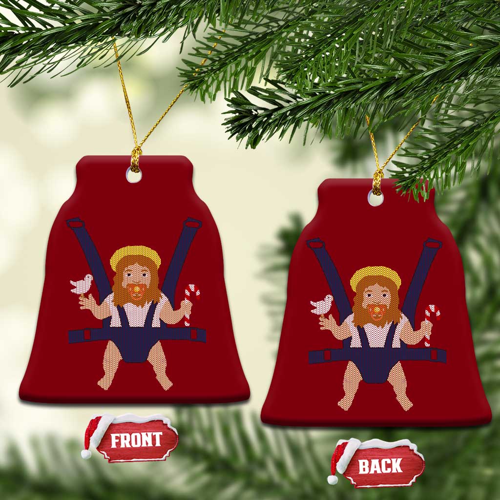 Funny Christmas Baby Jesus Ceramic Ornament Xmas Christian Little Boy - Wonder Print Shop
