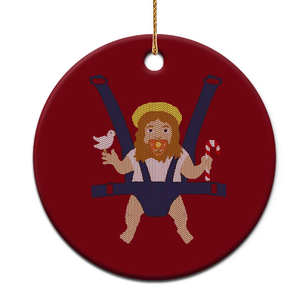 Funny Christmas Baby Jesus Ceramic Ornament Xmas Christian Little Boy - Wonder Print Shop