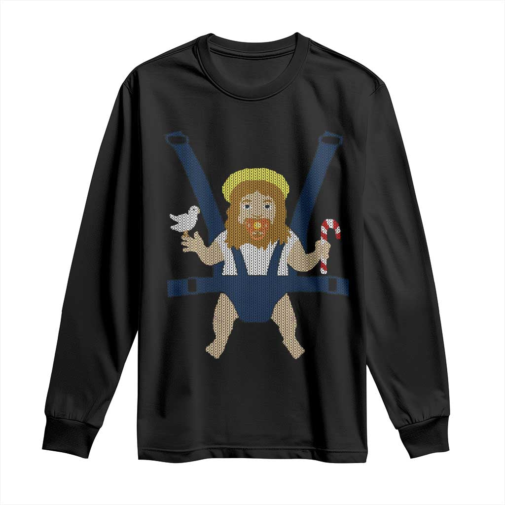 Funny Christmas Baby Jesus Long Sleeve Shirt Xmas Christian Little Boy - Wonder Print Shop