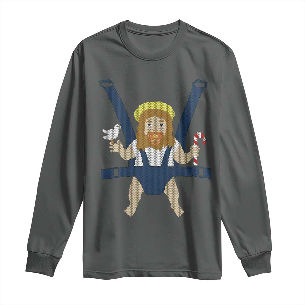 Funny Christmas Baby Jesus Long Sleeve Shirt Xmas Christian Little Boy - Wonder Print Shop