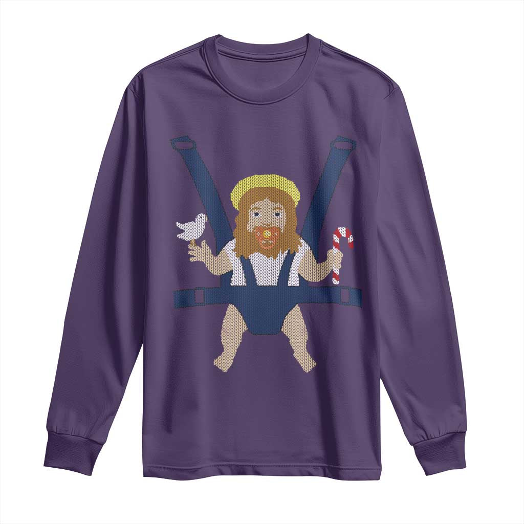 Funny Christmas Baby Jesus Long Sleeve Shirt Xmas Christian Little Boy - Wonder Print Shop