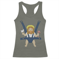 Funny Christmas Baby Jesus Racerback Tank Top Xmas Christian Little Boy - Wonder Print Shop
