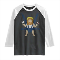 Funny Christmas Baby Jesus Raglan Shirt Xmas Christian Little Boy - Wonder Print Shop