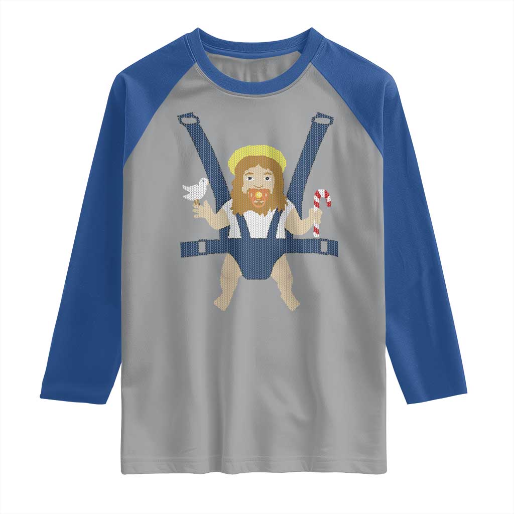 Funny Christmas Baby Jesus Raglan Shirt Xmas Christian Little Boy - Wonder Print Shop