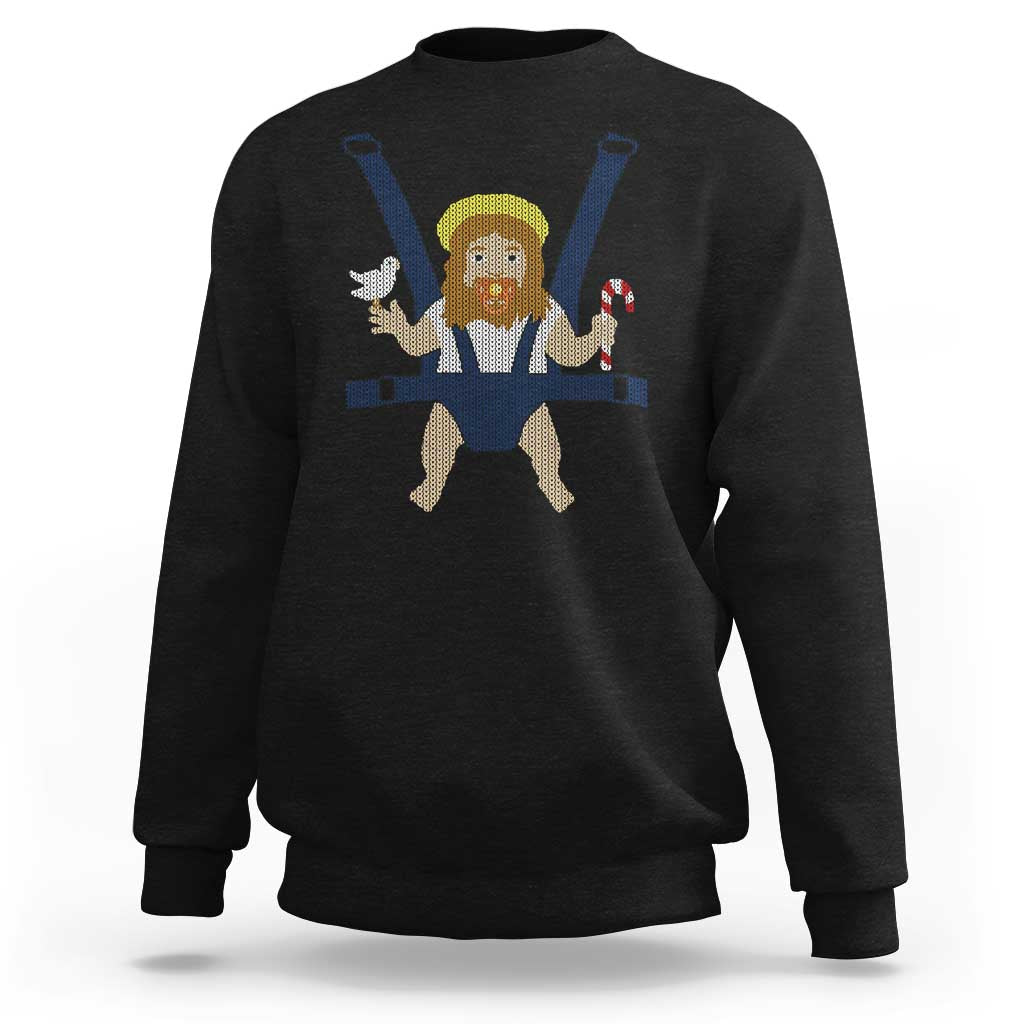 Funny Christmas Baby Jesus Sweatshirt Xmas Christian Little Boy - Wonder Print Shop
