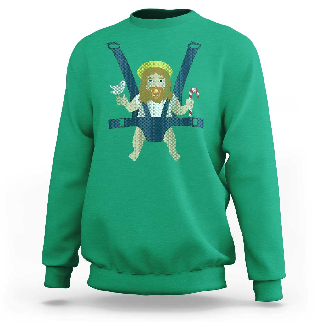 Funny Christmas Baby Jesus Sweatshirt Xmas Christian Little Boy - Wonder Print Shop
