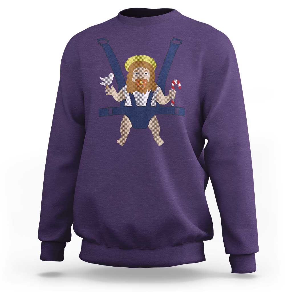Funny Christmas Baby Jesus Sweatshirt Xmas Christian Little Boy - Wonder Print Shop