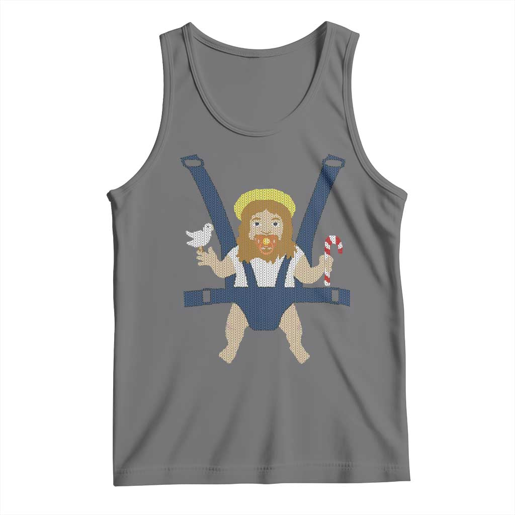 Funny Christmas Baby Jesus Tank Top Xmas Christian Little Boy - Wonder Print Shop