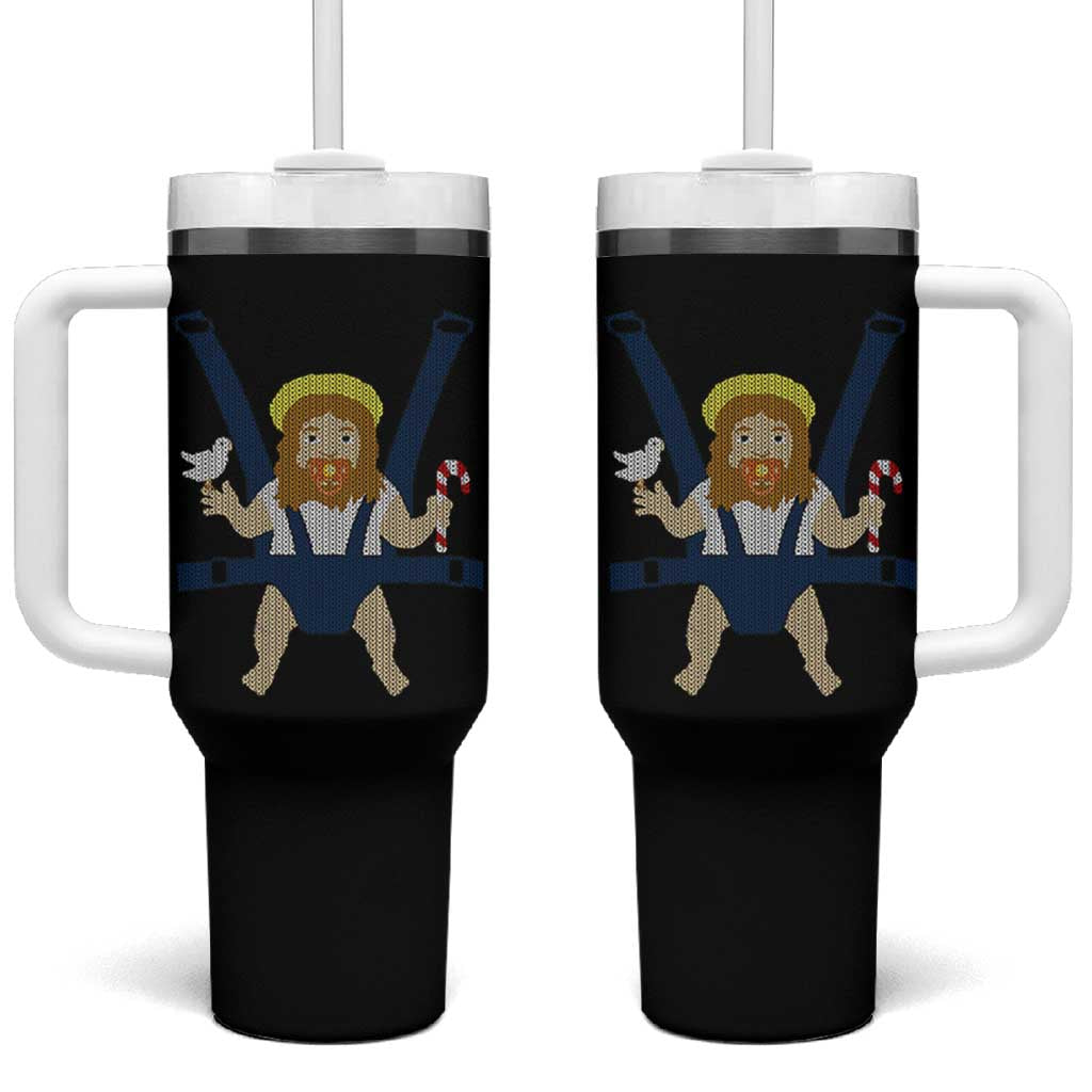 Funny Christmas Baby Jesus Tumbler With Handle Xmas Christian Little Boy - Wonder Print Shop