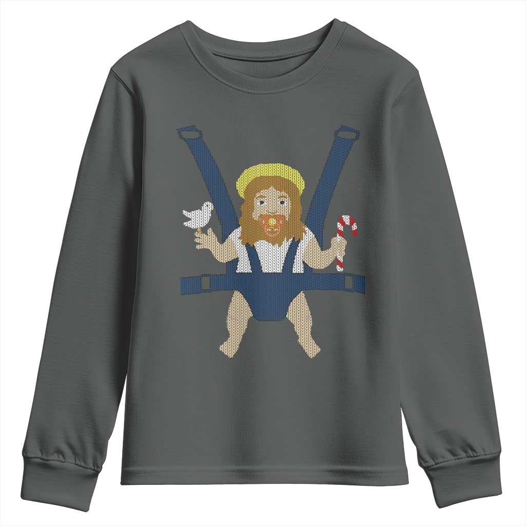 Funny Christmas Baby Jesus Youth Sweatshirt Xmas Christian Little Boy - Wonder Print Shop