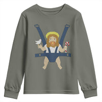 Funny Christmas Baby Jesus Youth Sweatshirt Xmas Christian Little Boy - Wonder Print Shop