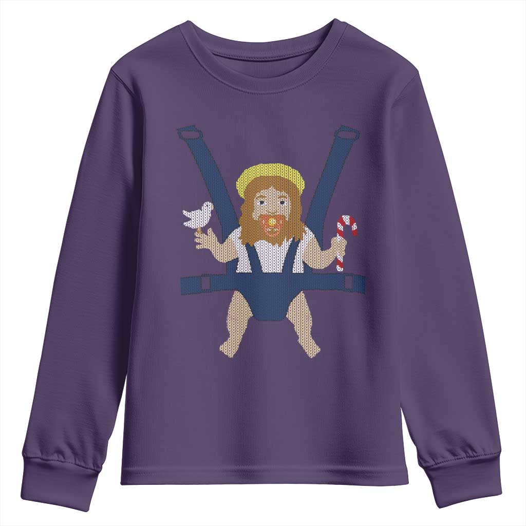Funny Christmas Baby Jesus Youth Sweatshirt Xmas Christian Little Boy - Wonder Print Shop