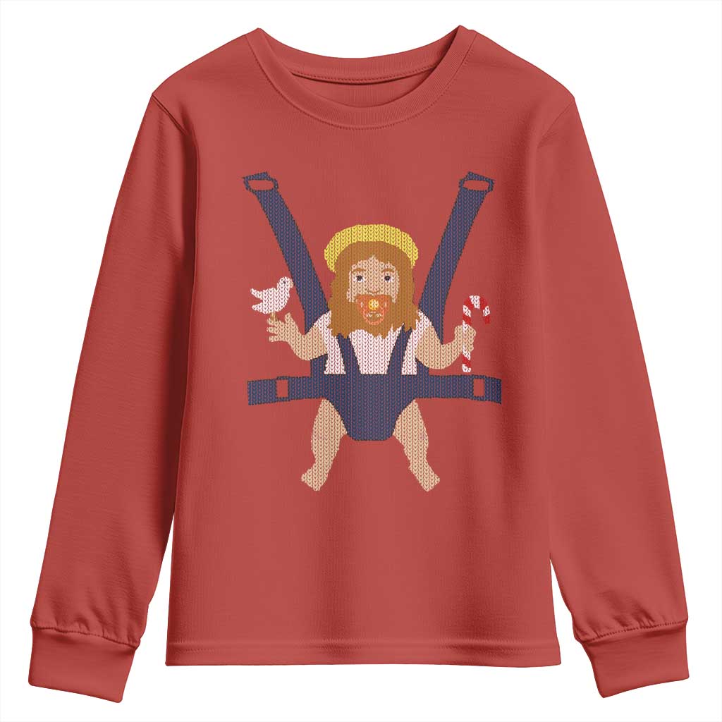 Funny Christmas Baby Jesus Youth Sweatshirt Xmas Christian Little Boy - Wonder Print Shop