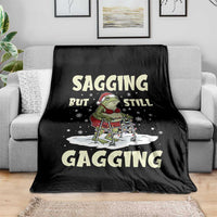 Funny Sagging But Still Gagging Christmas Frog Throw Blanket Funny Cringe Meme Gag Humor - Wonder Print Shop