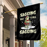 Funny Sagging But Still Gagging Christmas Frog Garden Flag Funny Cringe Meme Gag Humor - Wonder Print Shop