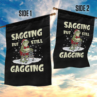 Funny Sagging But Still Gagging Christmas Frog Garden Flag Funny Cringe Meme Gag Humor - Wonder Print Shop