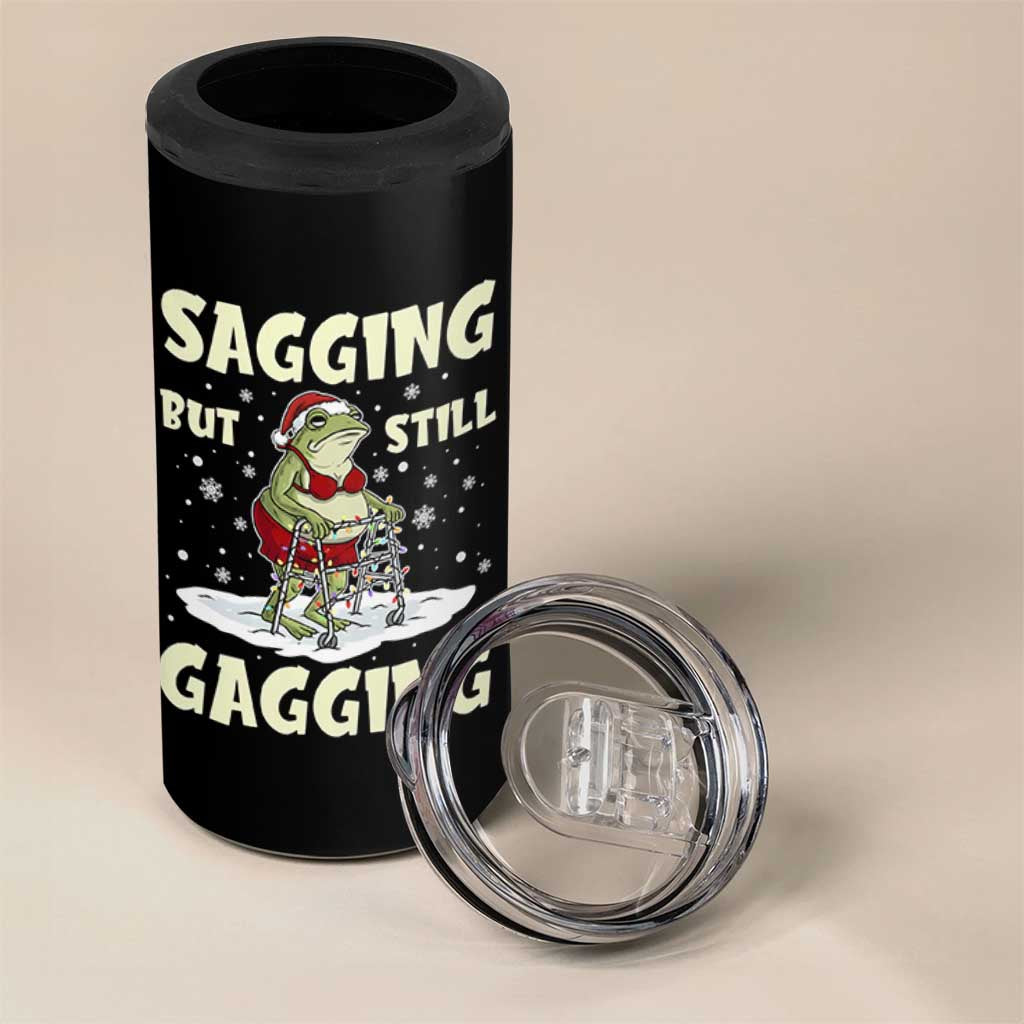 Funny Sagging But Still Gagging Christmas Frog 4 in 1 Can Cooler Tumbler Funny Cringe Meme Gag Humor - Wonder Print Shop
