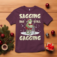 Funny Sagging But Still Gagging Christmas Frog T Shirt Funny Cringe Meme Gag Humor - Wonder Print Shop