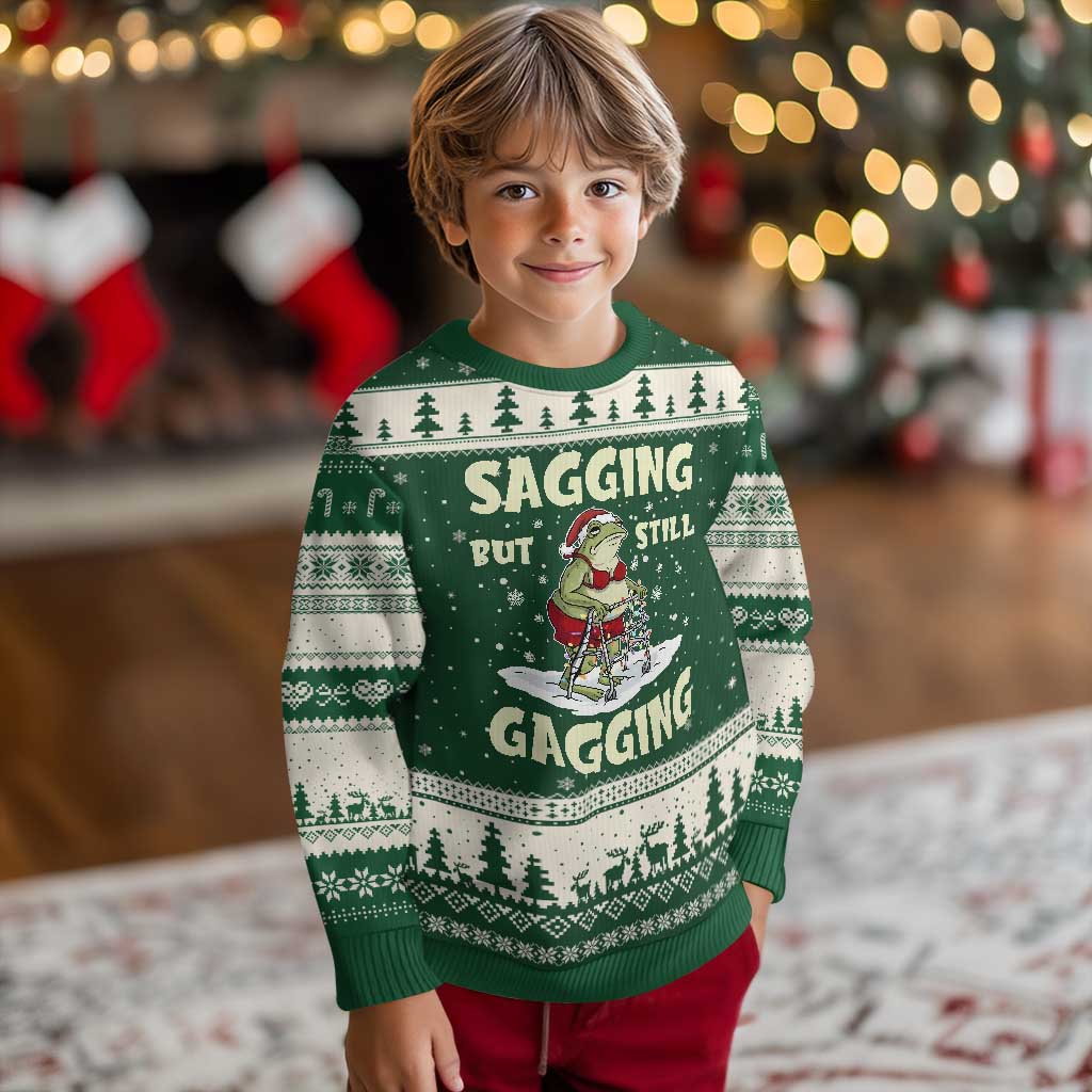 Funny Sagging But Still Gagging Xmas Frog Ugly Christmas Sweater Funny Cringe Meme Gag Humor - Wonder Print Shop
