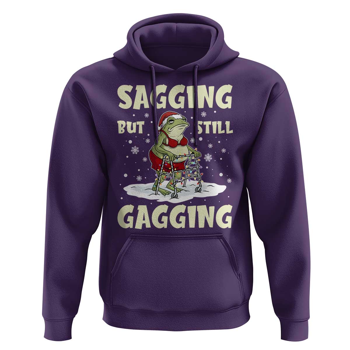 Funny Sagging But Still Gagging Christmas Frog Hoodie Funny Cringe Meme Gag Humor - Wonder Print Shop