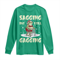 Funny Sagging But Still Gagging Christmas Frog Long Sleeve Shirt Funny Cringe Meme Gag Humor - Wonder Print Shop