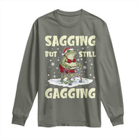 Funny Sagging But Still Gagging Christmas Frog Long Sleeve Shirt Funny Cringe Meme Gag Humor - Wonder Print Shop