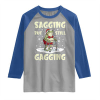 Funny Sagging But Still Gagging Christmas Frog Raglan Shirt Funny Cringe Meme Gag Humor - Wonder Print Shop