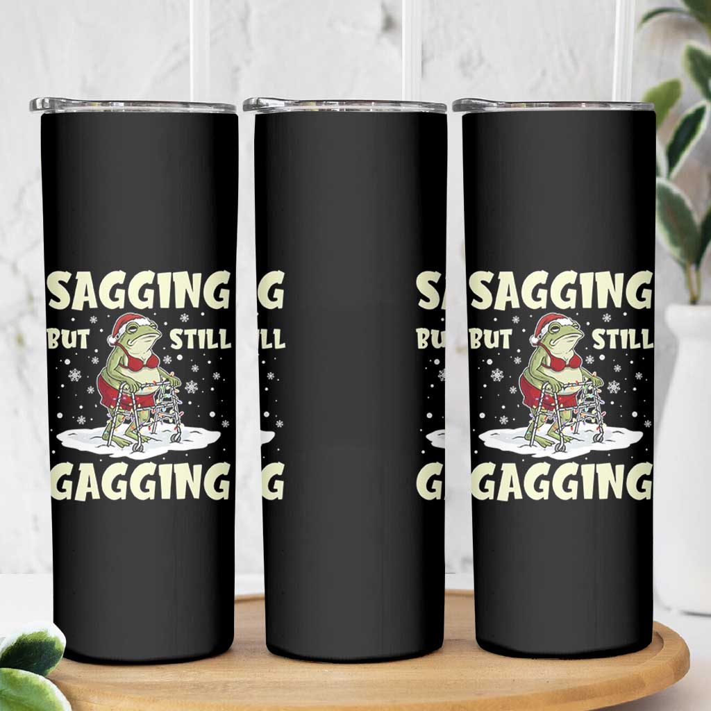 Funny Sagging But Still Gagging Christmas Frog Skinny Tumbler Funny Cringe Meme Gag Humor - Wonder Print Shop