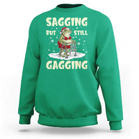 Funny Sagging But Still Gagging Christmas Frog Sweatshirt Funny Cringe Meme Gag Humor - Wonder Print Shop
