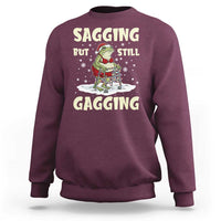 Funny Sagging But Still Gagging Christmas Frog Sweatshirt Funny Cringe Meme Gag Humor - Wonder Print Shop