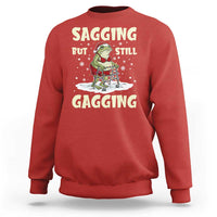 Funny Sagging But Still Gagging Christmas Frog Sweatshirt Funny Cringe Meme Gag Humor - Wonder Print Shop
