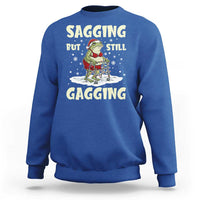 Funny Sagging But Still Gagging Christmas Frog Sweatshirt Funny Cringe Meme Gag Humor - Wonder Print Shop