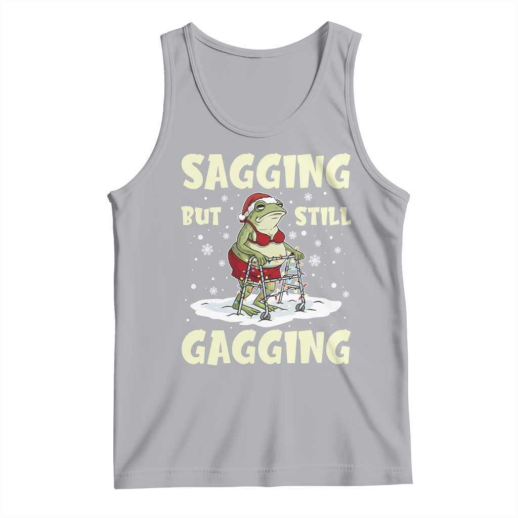 Funny Sagging But Still Gagging Christmas Frog Tank Top Funny Cringe Meme Gag Humor - Wonder Print Shop