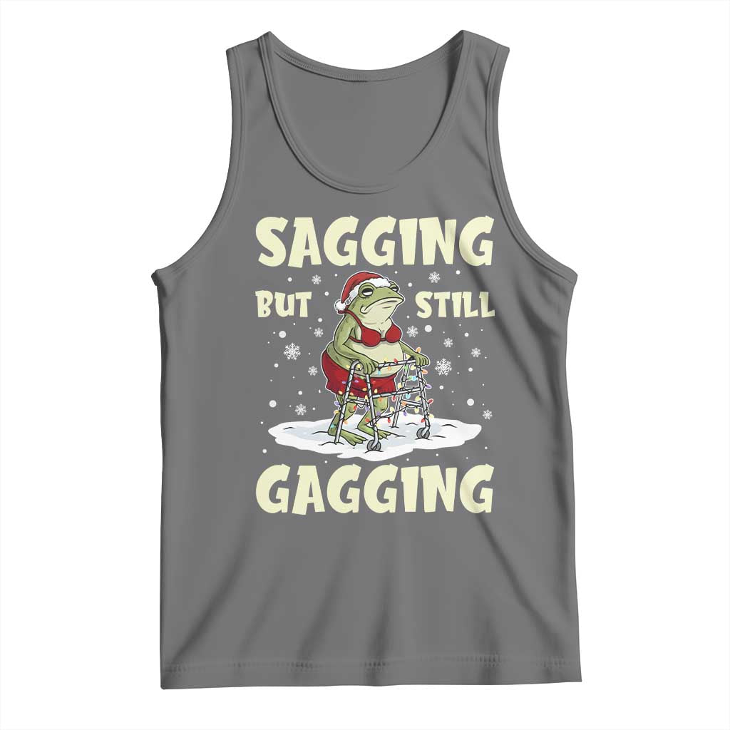 Funny Sagging But Still Gagging Christmas Frog Tank Top Funny Cringe Meme Gag Humor - Wonder Print Shop