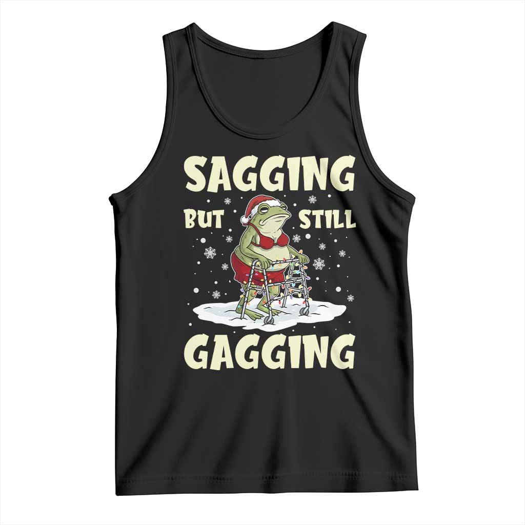 Funny Sagging But Still Gagging Christmas Frog Tank Top Funny Cringe Meme Gag Humor - Wonder Print Shop