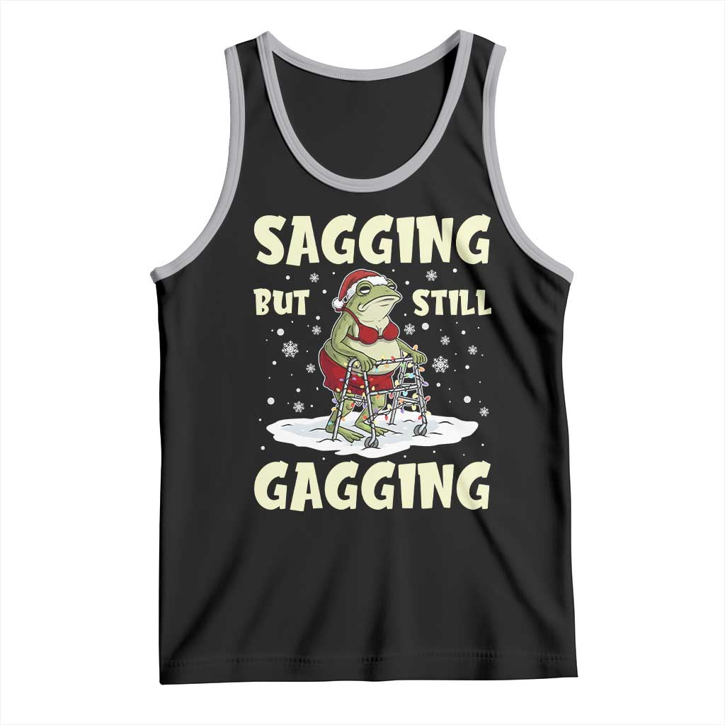 Funny Sagging But Still Gagging Christmas Frog Tank Top Funny Cringe Meme Gag Humor - Wonder Print Shop
