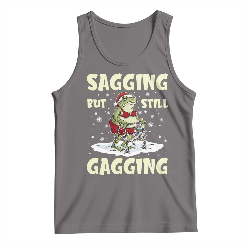 Funny Sagging But Still Gagging Christmas Frog Tank Top Funny Cringe Meme Gag Humor - Wonder Print Shop