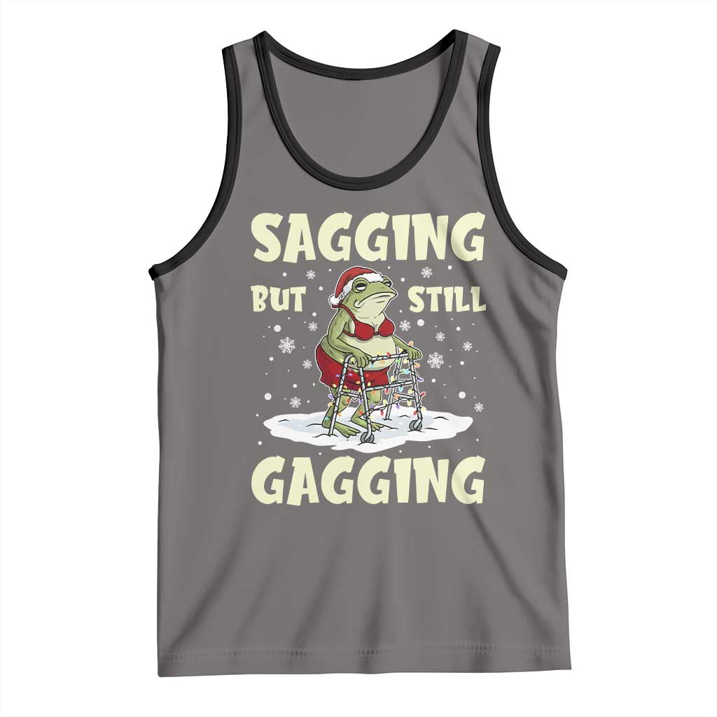 Funny Sagging But Still Gagging Christmas Frog Tank Top Funny Cringe Meme Gag Humor - Wonder Print Shop