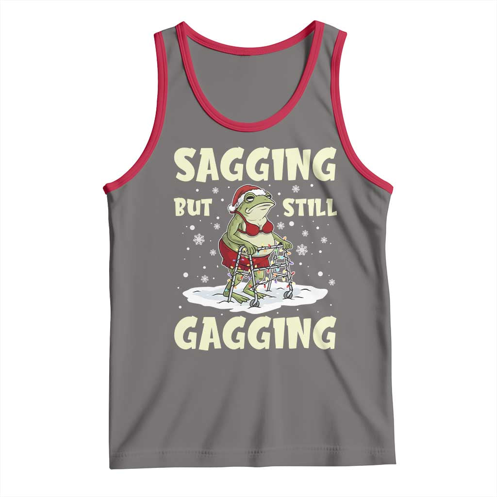 Funny Sagging But Still Gagging Christmas Frog Tank Top Funny Cringe Meme Gag Humor - Wonder Print Shop