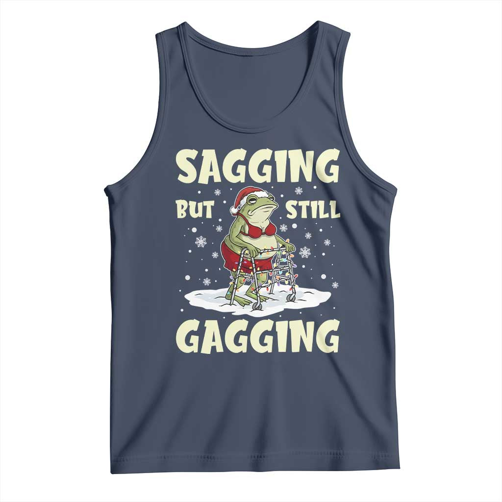Funny Sagging But Still Gagging Christmas Frog Tank Top Funny Cringe Meme Gag Humor - Wonder Print Shop